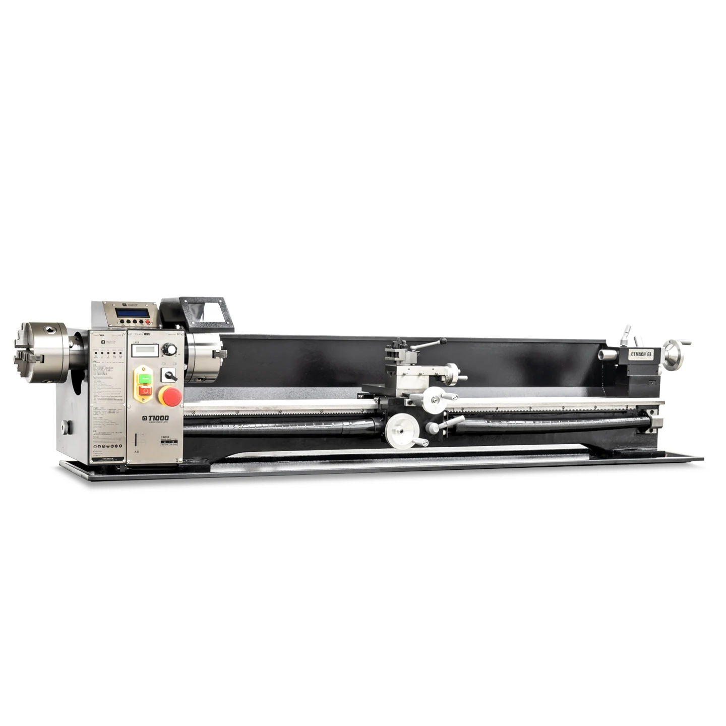 T1000 Horizontal Double Chuck Medium Duty Silent Woodworking Lathe New Bench Lathe Motor for Billiard Cue Making Repair