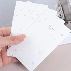 50pcs/lot 12x7cm White Bowknot Display Cards Kraft Paper Card for DIY Jewelry Hair Clips Hairpins Packaging Tags Retail Label