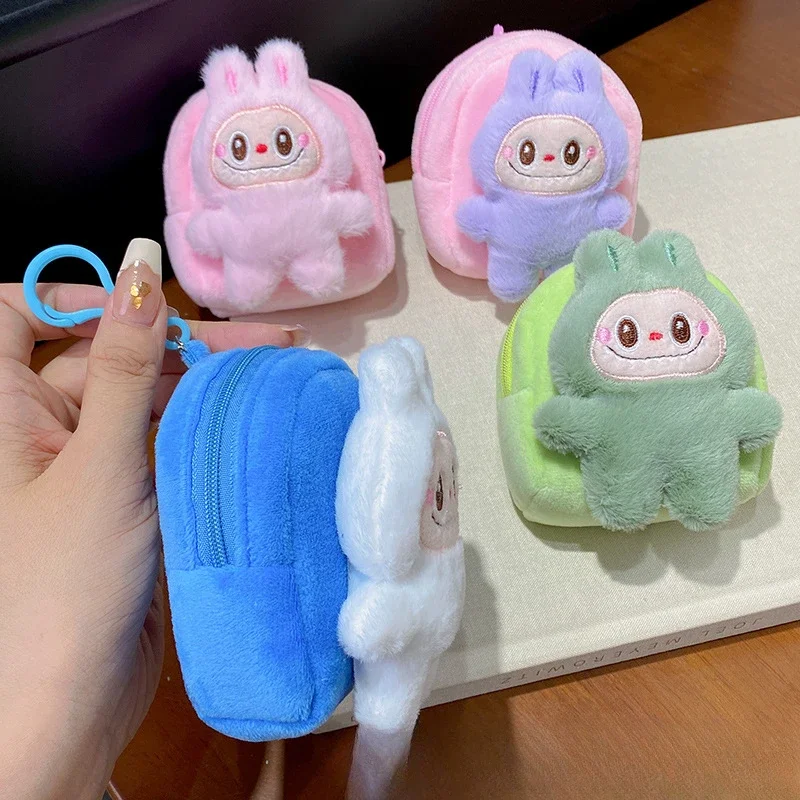 Knuffels Pluche Leuke Cartoon Pluche Labubu Portemonnee Mini Dierenhoofdtelefoontas Prachtig Kawaii Verjaardagscadeau voor vriend