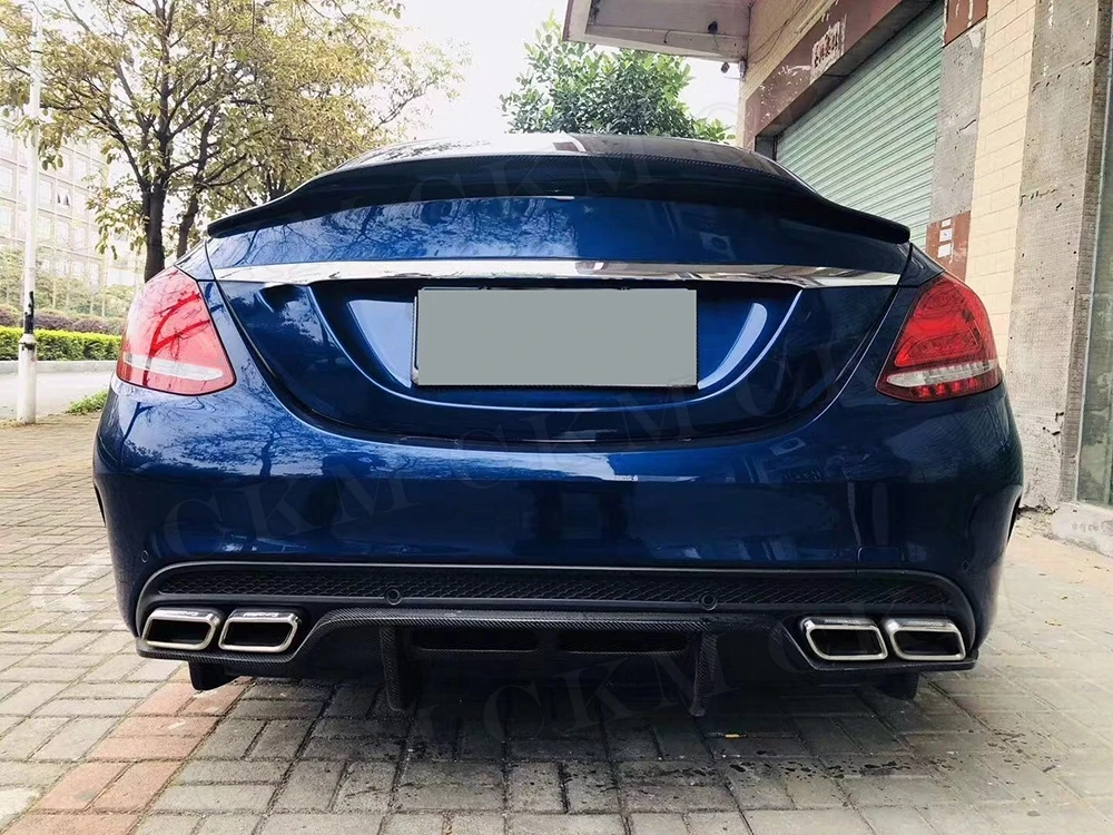 

Carbon Fiber Rear Spoiler Trunk Boot Trim Wing for Mercedes Benz C Class W205 C200 C300 C63 AMG Sedan 2014-2018