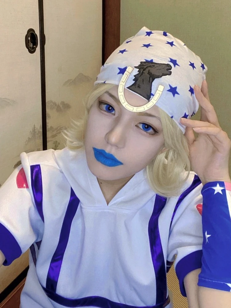 JoJos Bizarre Adventure Johnny Joestar Cosplay Costume Men Outfit Full Set Anime Character Dress Stage Halloween Party Trend