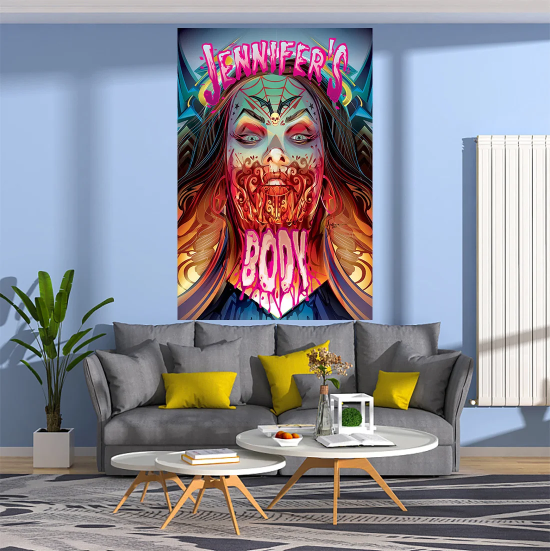 Jennifer's Bodies Movie Home Decoration Tapestry Halloween Curtains Psychedelic Background Wall Canvas