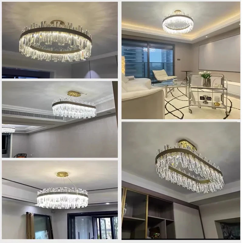 Candelabros modernos para dormitorio, lámparas de cristal para sala de estar, luces led de techo para comedor, lámparas de cristal para Cocina