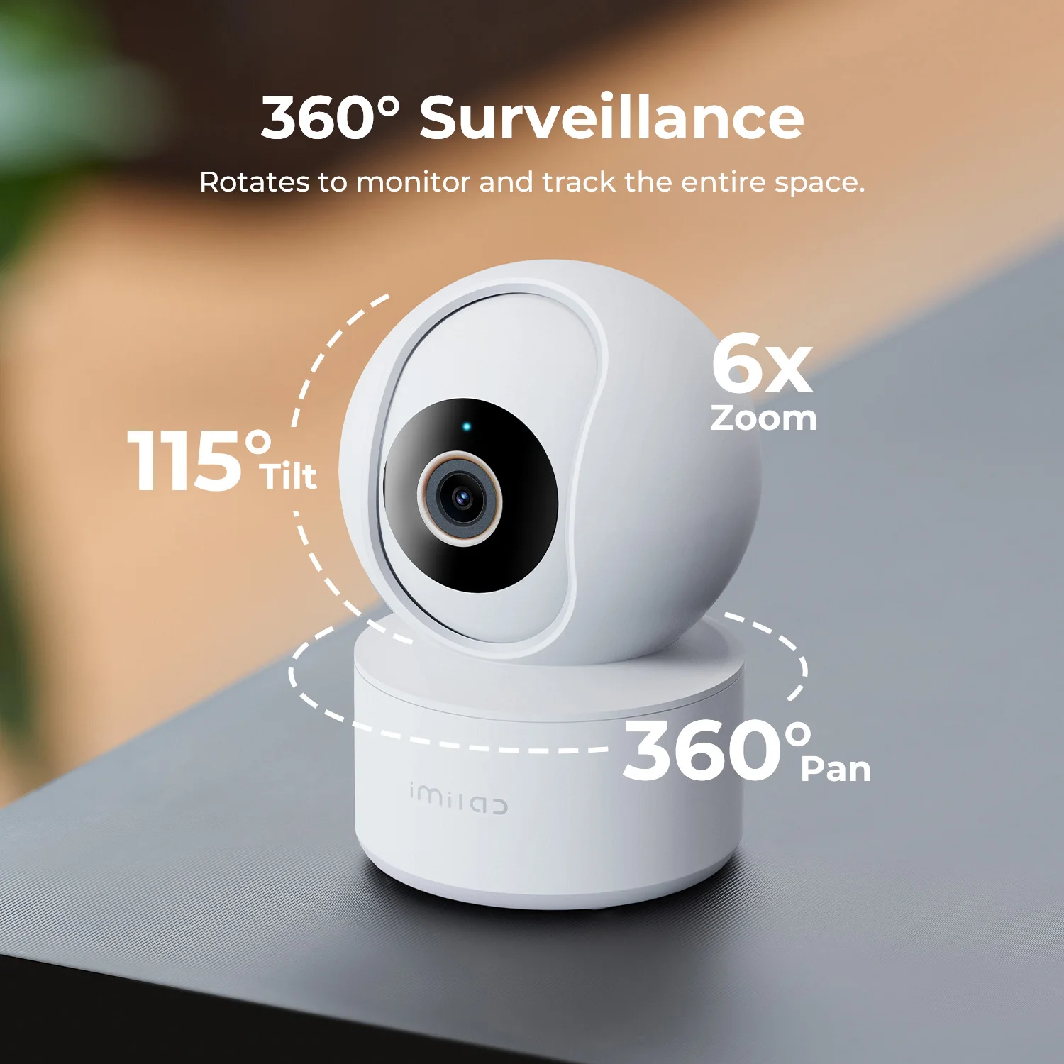 IMILAB C22 3K IP Indoor Camera Detection Color Night Vision Monitor for Baby/Pet 2-Way Audio Wi-Fi6 Powerful AI Algorithm White image 2