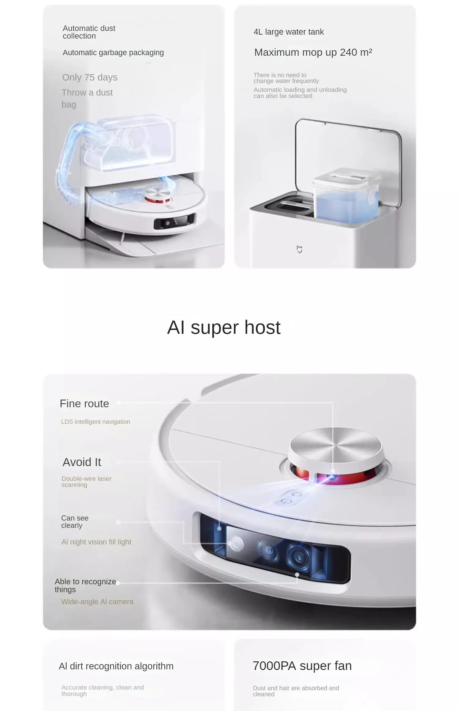 Xiaomi Mijia M30 Pro Sweeping Robot Sweeping and Dragging Integrated Hair Cutting and Anti winding Hot Water mopping Floor