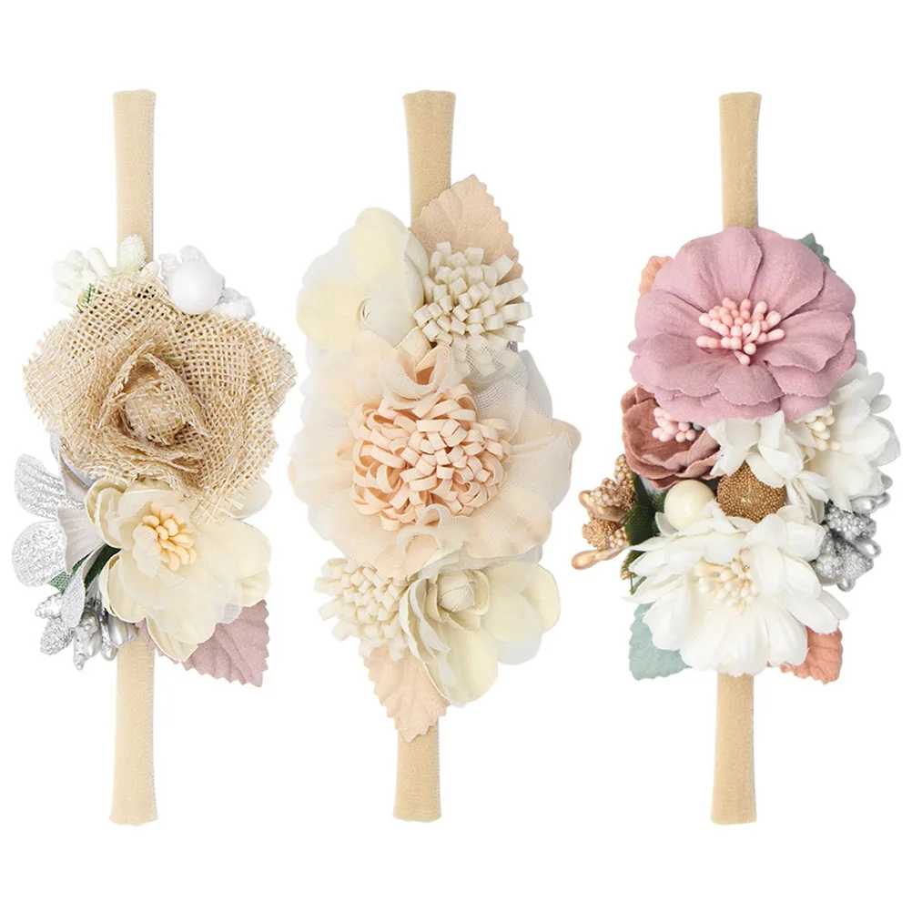 

3Pcs Creative Flower Headband for Kids Handcraft Hair Band Decorative Headdress for Children Photo Props and Daily Wear
