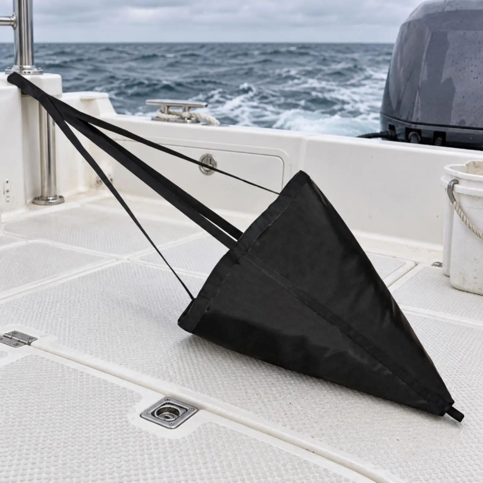 Stainless Steel Marine Drogue for Boat Foldable Sea Anchor with Reinforced Margin Straps for Controlled Drift Fishing
