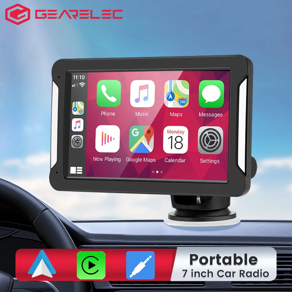 Universele Draagbare Auto Radio 7inch Multimedia Video Speler Draadloze CarPlay Android Auto Touch Screen Voor BMW VW Nissan Benz KIA