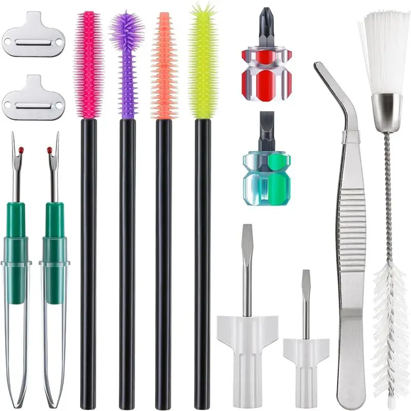 ABMS-14 Pieces Sewing Machine Cleaning Kit, Screwdriver, Seam Rippers, Silicone Brush For Repair And Cleaning Machine Sewing