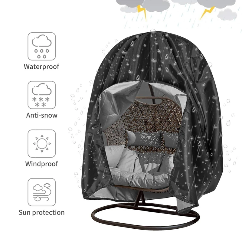 Outdoor Hanging Chair Rainproof Covers Swinging Egg Chair Sunscreen Covers Pod Chair Furniture Waterproof Protective Case