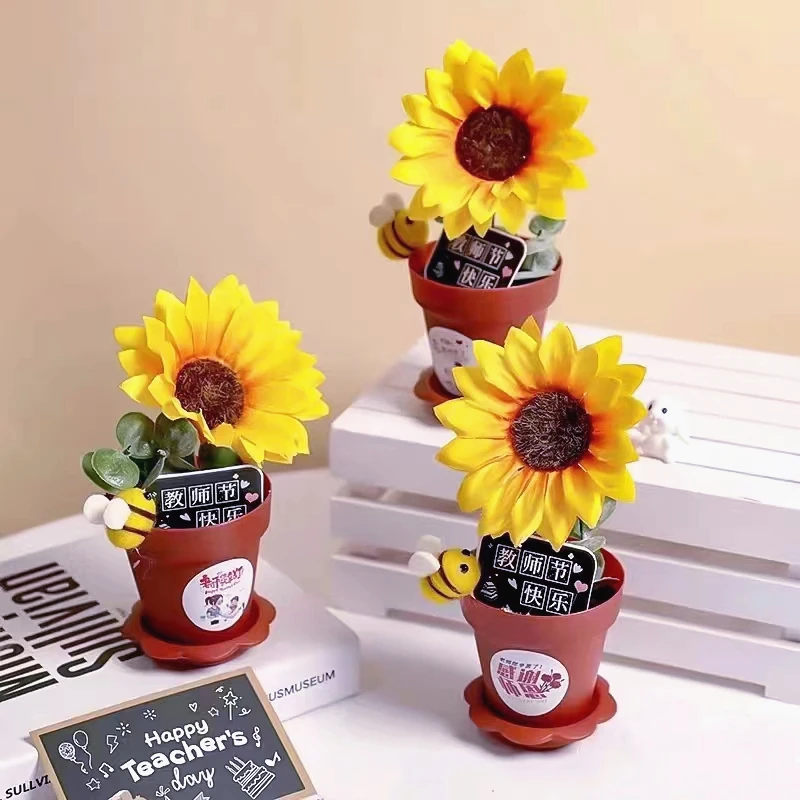 10 قطعة الاصطناعي عباد الشمس زهرة رئيس وهمية أقحوان محاكاة النبات الزفاف ديكو قبعة اكسسوارات فندق ديكور المنزل الطرف #6