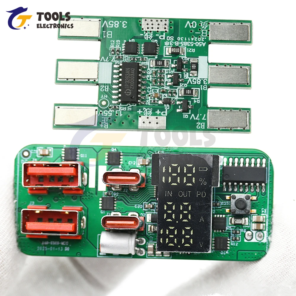 

PD45W 3S Bidirectional Fast Charging Power Bank Mainboard - with Battery Protection LED Display DIY Charging Module