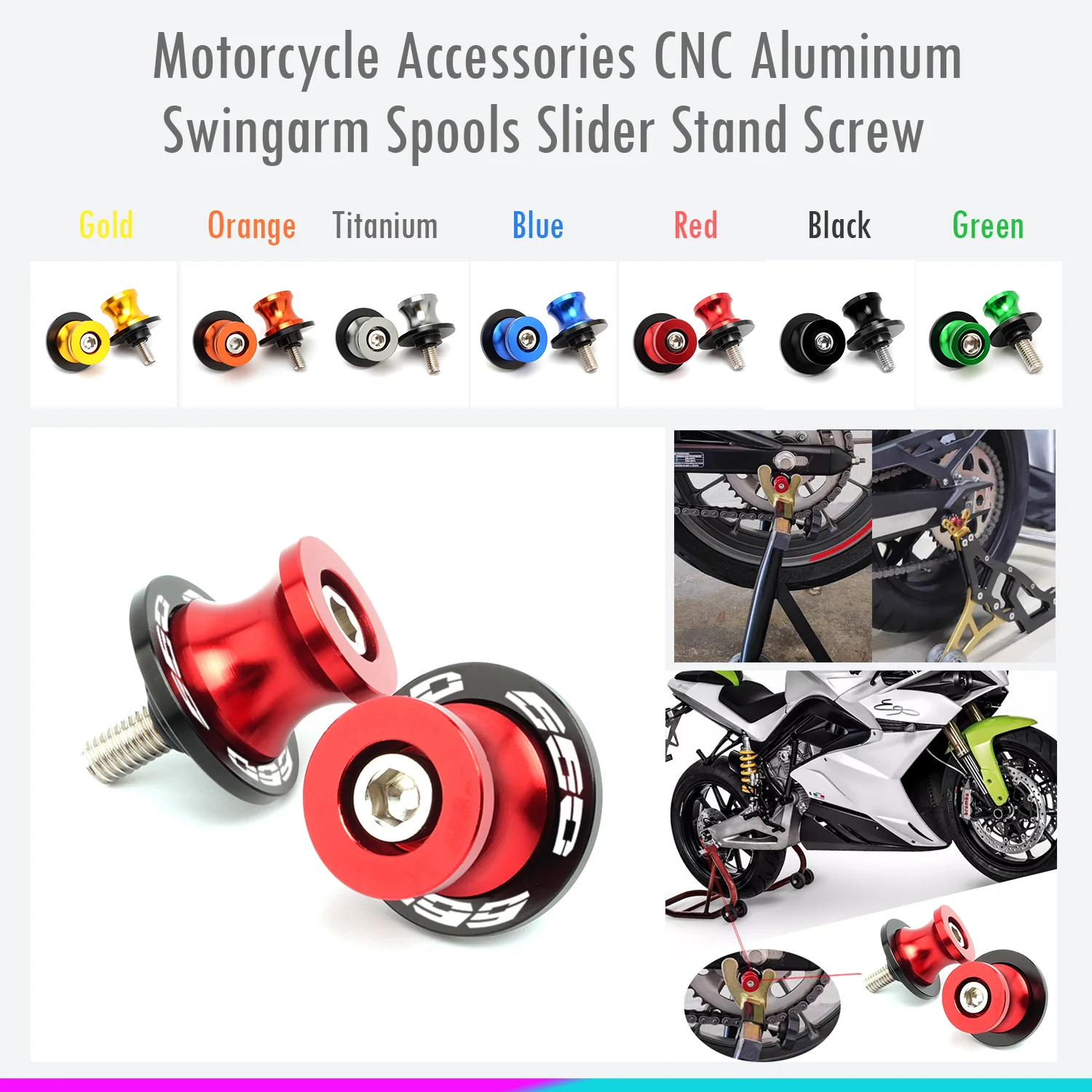 

For Triumph Trident 660 Tiger 900 800 1200 Trident660 Motorcycle Accessories CNC Aluminum Swingarm Spools Slider Stand Screw