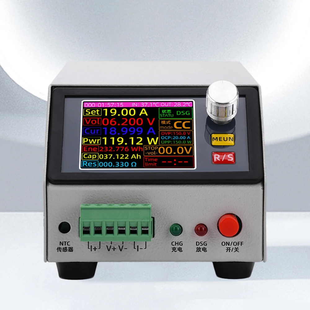 DC 12V 2.4-Inch Color Screen DC CNC Electronic Load Tester Lithium Battery Capacity Measuring InstrumentDC 0~150V 20A 150W