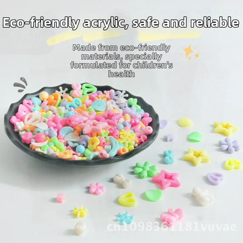 Children's Educational DIY Beading Material Kit for Girls - Colorful Beads Jewelry Making Toy Kit Visual Intelligence