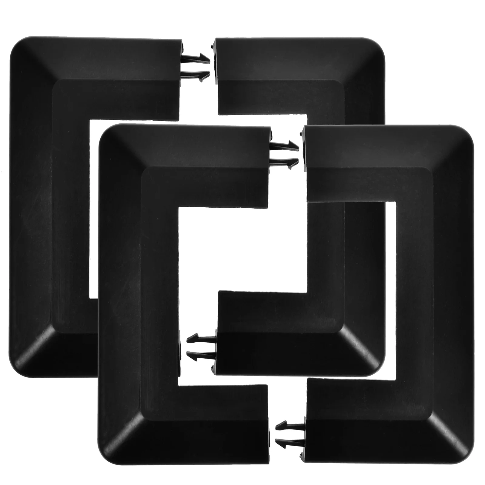 2 Pcs Fence Square Tube Decorative Cover Post Toppers Lamp Cap Skirt Black Vinyl Parts Decks Dock Covers