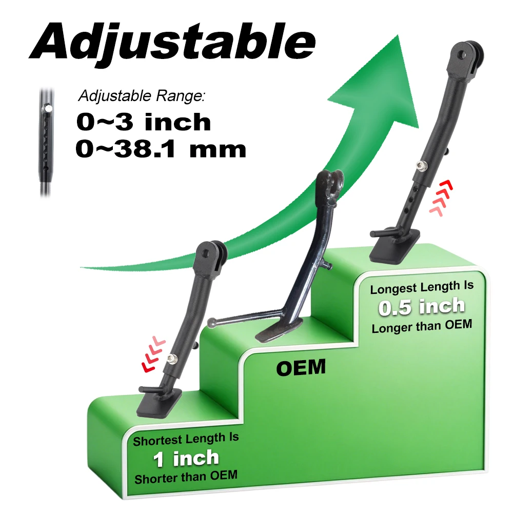 Motorcycle Adjustable Kickstand Steel Side Stand Holder Parking Rack Support Foot NC750X 2021 2022 2023 2024 2025 2026 For Honda