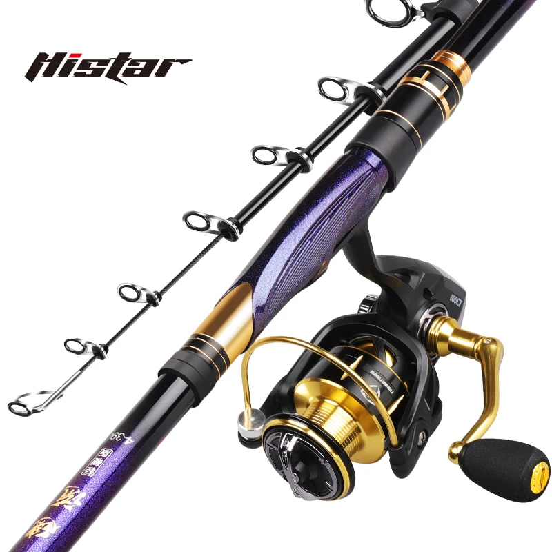 Imagem -01 - Histar Iso 3.6m6.03m 2:8 Ação Rápida 46t Alto Carbono Japonês Toray c Fibra Fita Luz Super Força Rocky Fishing Rod histar iso 36m603m 28 acao rapida 46t alto carbono japones toray c fibra fita luz super forca rocky fishing rod 01