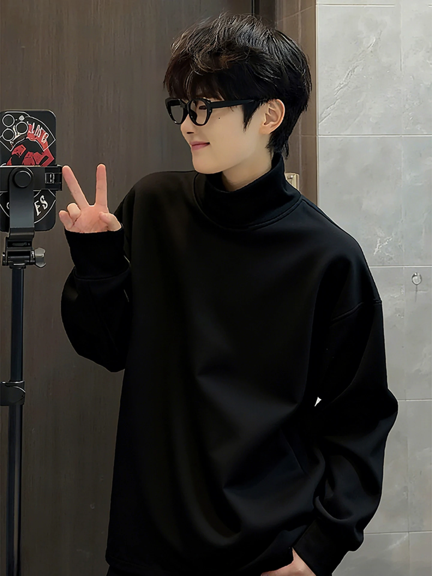 تي شيرت Cleanfit للرجال Bla Fce مبطن Thiened Long Sve Base irt شتاء دافئ حراري ملابس داخلية Fce هوديي قاعدة... #5