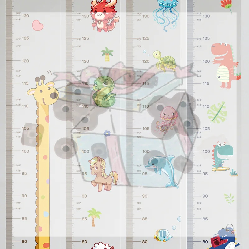 Cartoon Height Measurement Wall Sticker Accurate Clear Scale Up To 200cm Removable Perfect For Kids Bedroom Nursery Home Decor