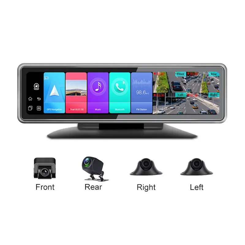 10-Inch touchscreen 4-lens 360-degree car camera