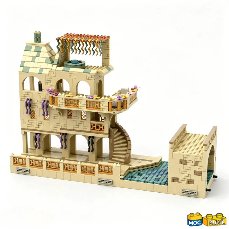 1542Pcs Theed Riverwalk Wars Series Brick Building Blocks Diy Educational Assembly Toy Palace Children Diorama Christmas Gifts