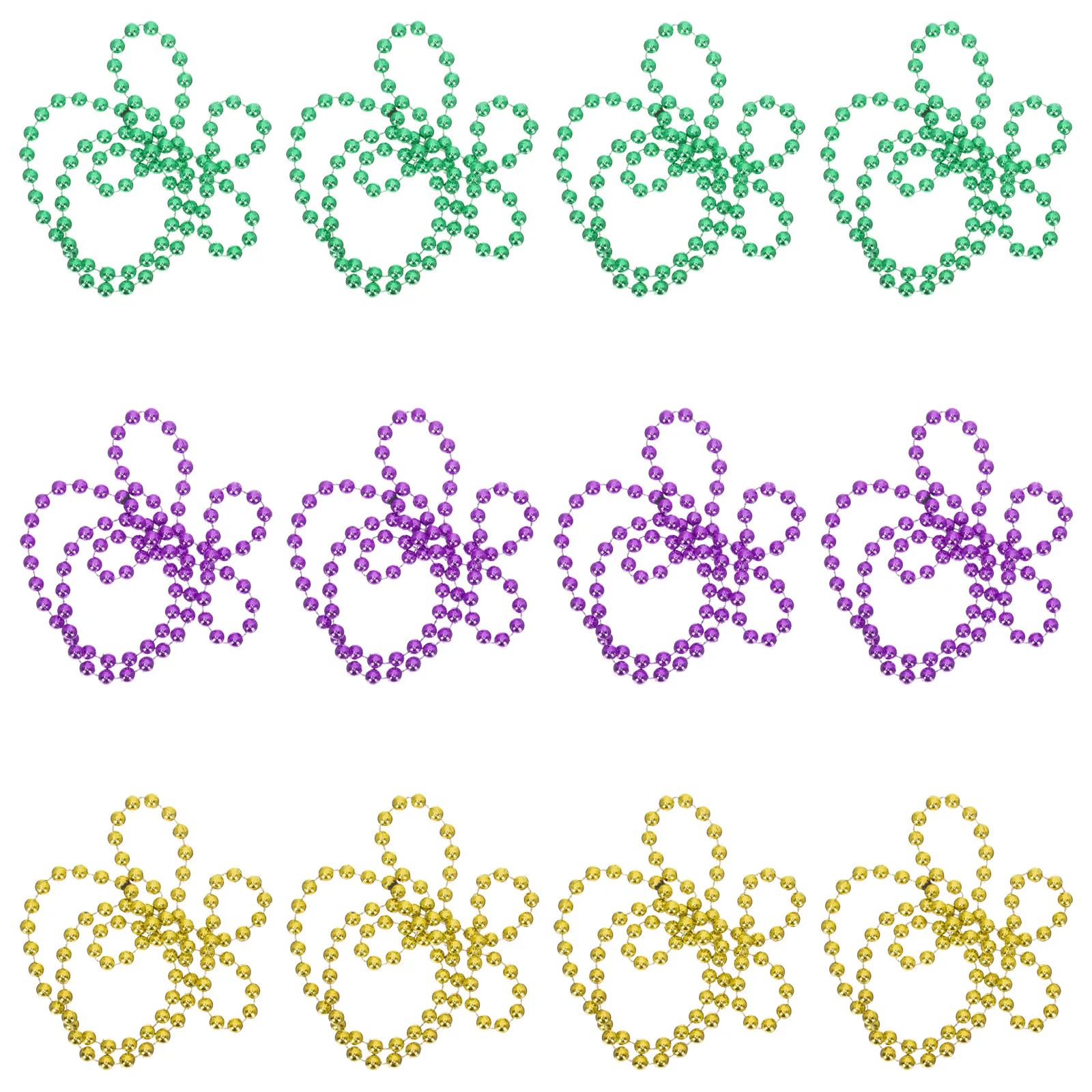 

12pcs Bead Chain Plastic Gras Necklace Festival Cosplay Party Favors Beads Necklaces Lightweight Comfortable