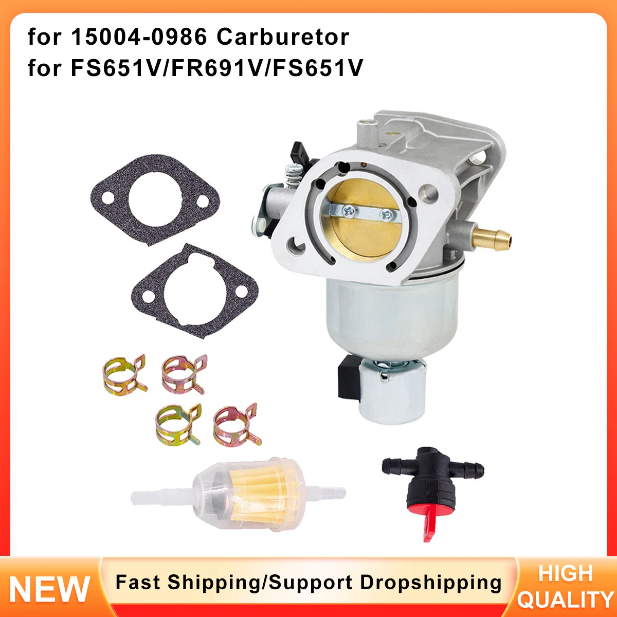 

Carburetor Kit for Kawasaki FR651V FS651V FR691V FS691V Engine - Replaces OEM 15004-0986, 15004-0828, 15004-7062