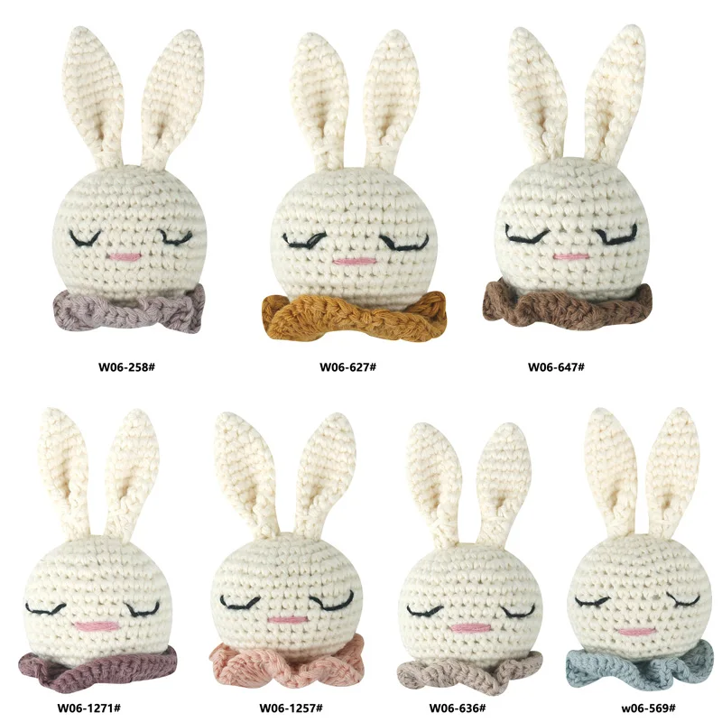 Amigurumi Rabbit Handmade Crochet Animal Knitting Beads DIY Baby Pacifier Chain Chewable Accessories Infant Teether