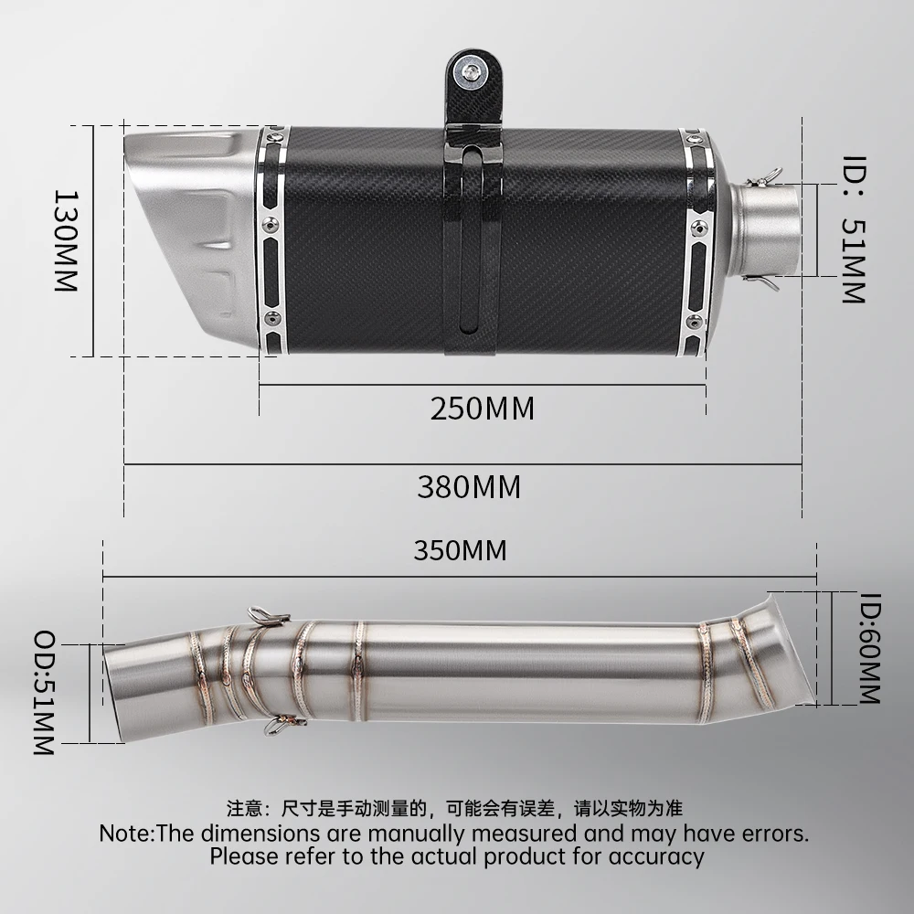 Slip On for 800MT 2021-2024 Motorcycle Exhaust Muffler modified Stainless Steel Mid Link Pipe 51mm Espace Mo - Image 5