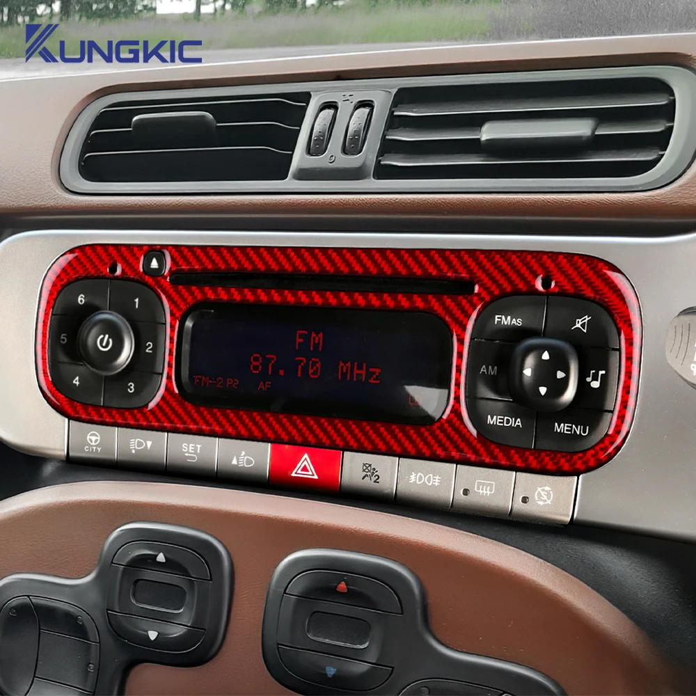 

Real Soft Carbon Fiber Sticker LHD RHD Car Central Control Screen Trim For Fiat Panda 2013-2019 2020 2021 2022 2023 2024 2025
