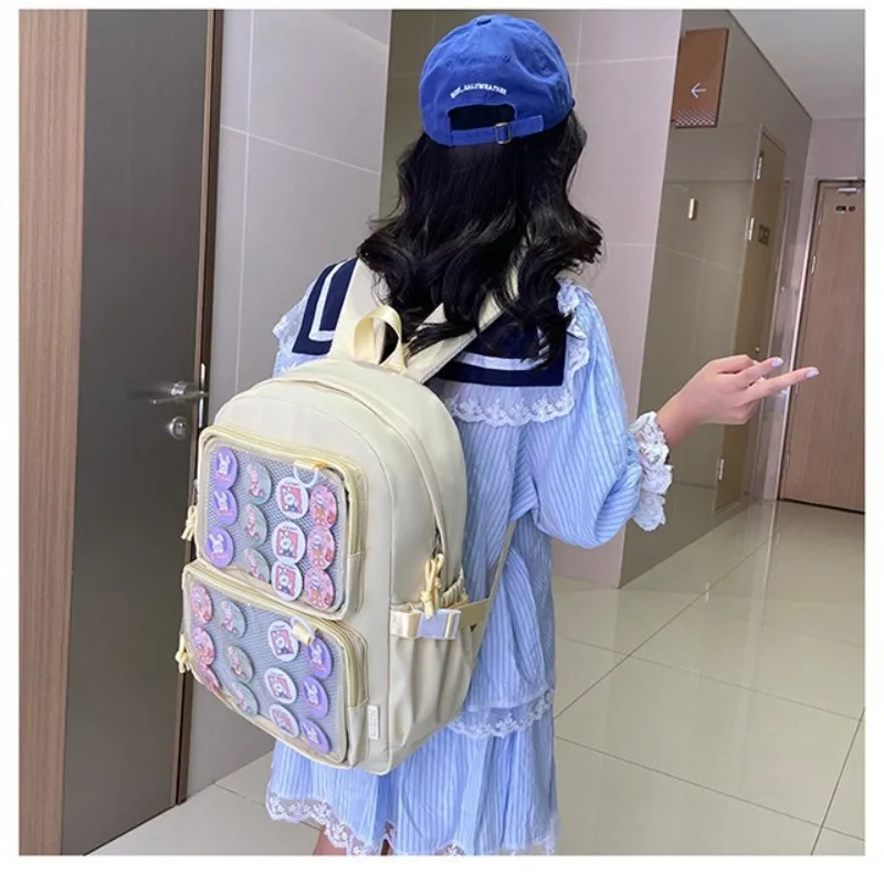 Ita Backpacks Autumn High-capacity Display Canvas School Bag Preppy Style Solid Transparent Bolsa Mujer Сумка Teenage Rucksack