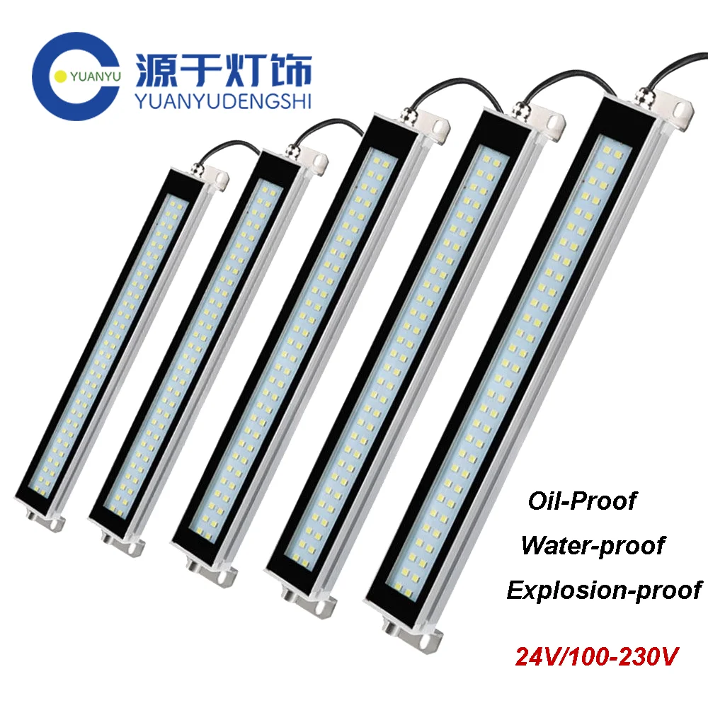 100-230V/24V Workshop Lathe Working Lights industrial CNC Machine Tool Work Light Waterproof Sewing lighting Aluminum Alloy Lamp