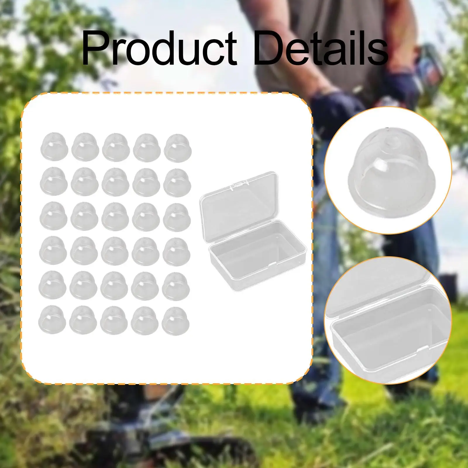 30Pcs Carburetor Clear Bulbs Easy to Install with Storage Case Lightweight Carburetor Oil Bubbles for Diaphragm Carburetor