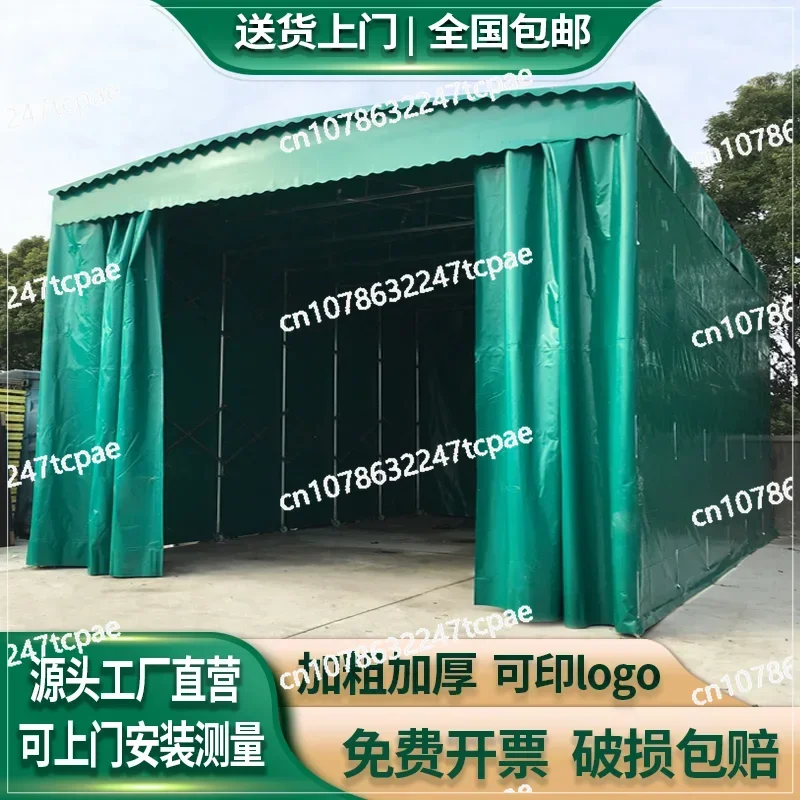 

large canopy sliding shed outdoor rainproof mobile electric activity tent canopy parking shed construction site shed