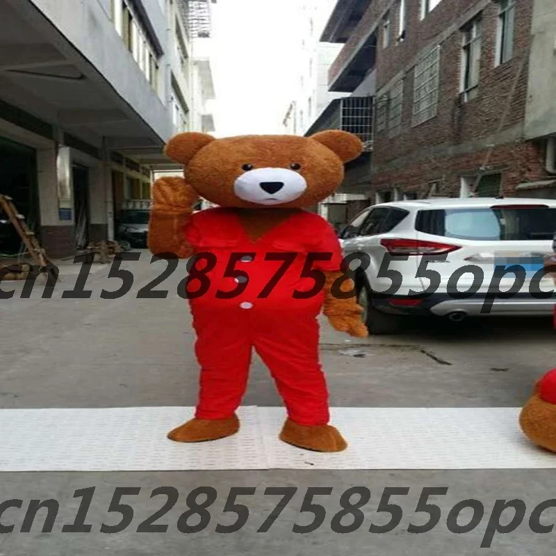 Urso de pelúcia mascote traje halloween cerveja traje cosplay adulto personagem dos desenhos animados roupa fantasia vestido terno plano parte aniversário