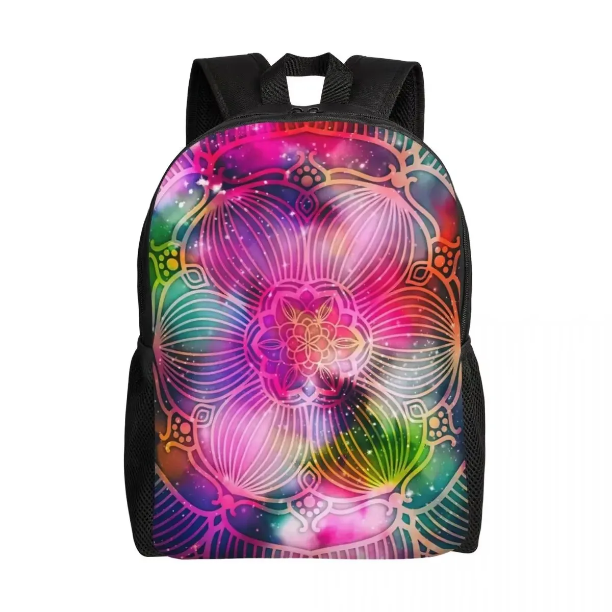 

Custom Flower Of Life In Lotus Mandala Laptop Backpack Men Women Bookbag for School College Students Buddhism Aum Meditation Bag
