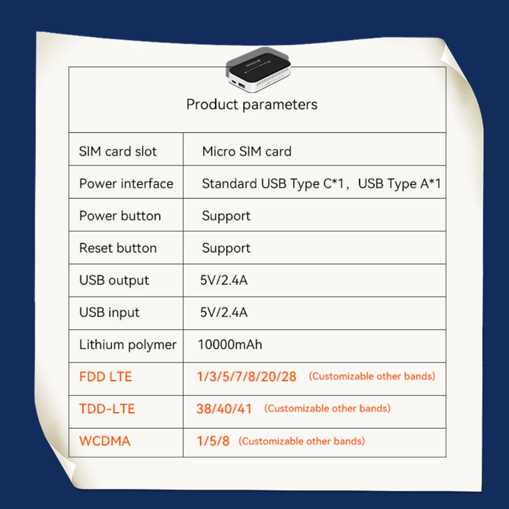 Router mobilny OPTFOCUS 4G WIFI z baterią 10000mAh, 300Mbps, MIFI WIFI6, modem LTE, bezprzewodowy router, hotspot zewnętrzny z gniazdem na kartę SIM