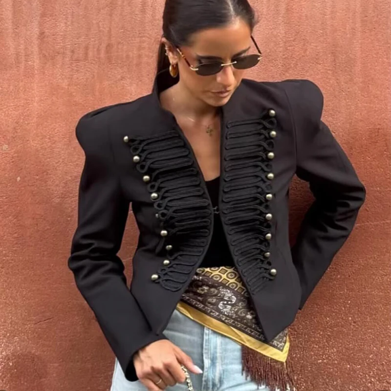 

Women's Blazer Coat 2026 New Spring Autumn Long Sleeve Fitted Blazer Jacket Fashion Casual Chic Personality Female Outerwear
