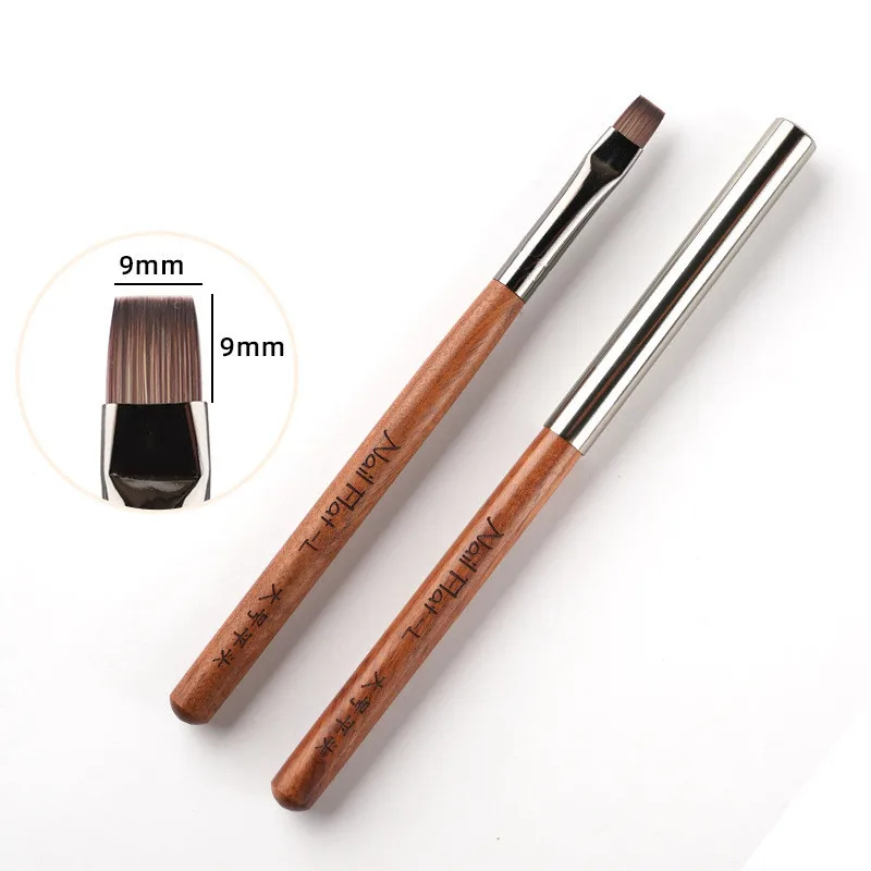 خشب الصندل مقبض مسمار الفن فرشاة قلم تلوين القلم كبير مربع مستدير العلاج بالضوء القلم هالة القلم مسمار قلم رسم زهرة القلم #3