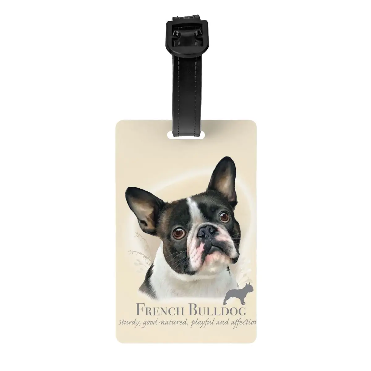 Custom French Bulldog Luggage Tag Privacy Protection Pet Animal Baggage Tags Travel Bag Labels Suitcase