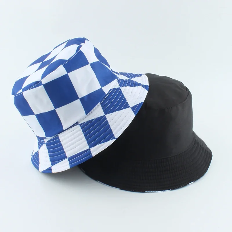 2024 Panama Bucket Hat Reversible Big Plaid Fisherman Hat for Men Women Children Fashion Harajuku Hip Hop Cap Bob Gorro