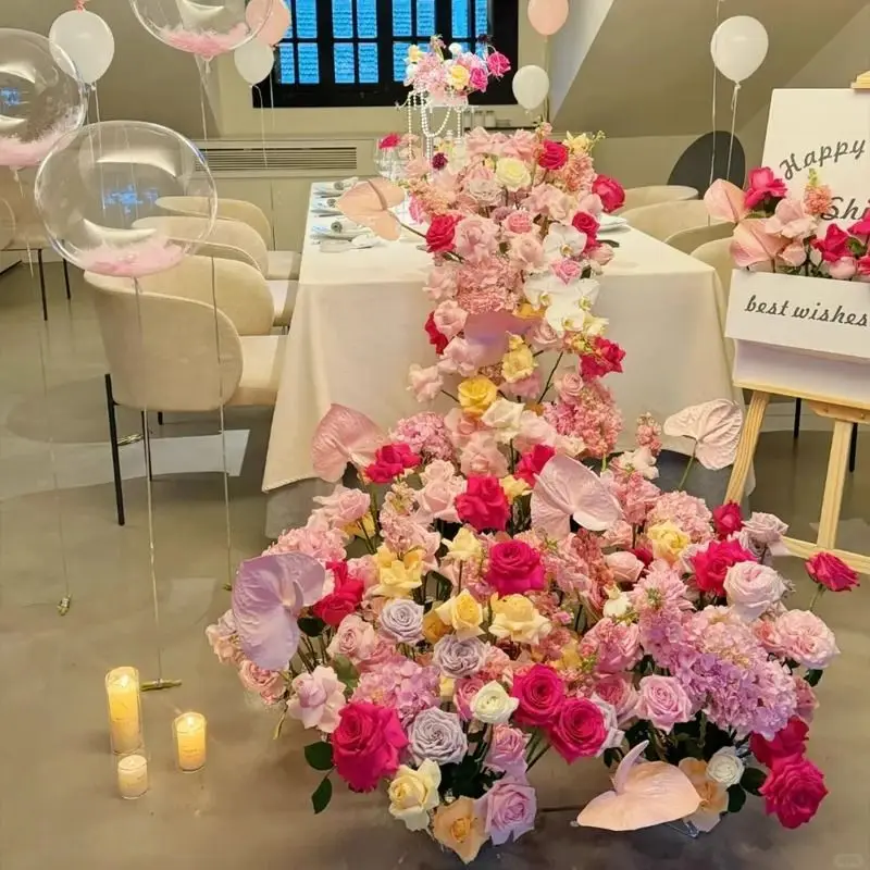 

Waterfall table flower birthday engagement banquet arrangement floral arrangement