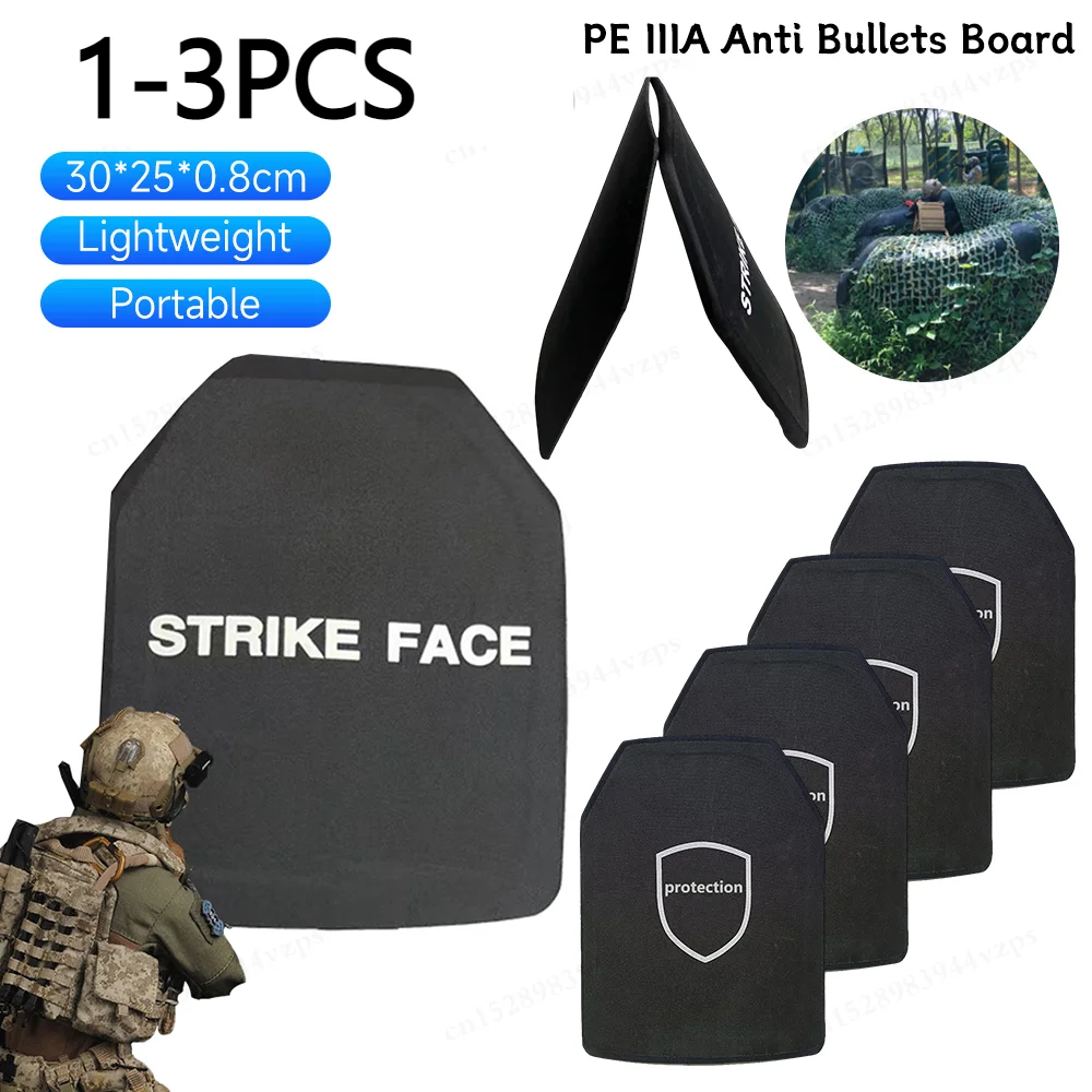 3-1PCS PE IIIA Anti Bullet Anti Stab Proof Composite Light Plate for Tactical Safety Vest Ballistic Body Armour Board 30x25cm