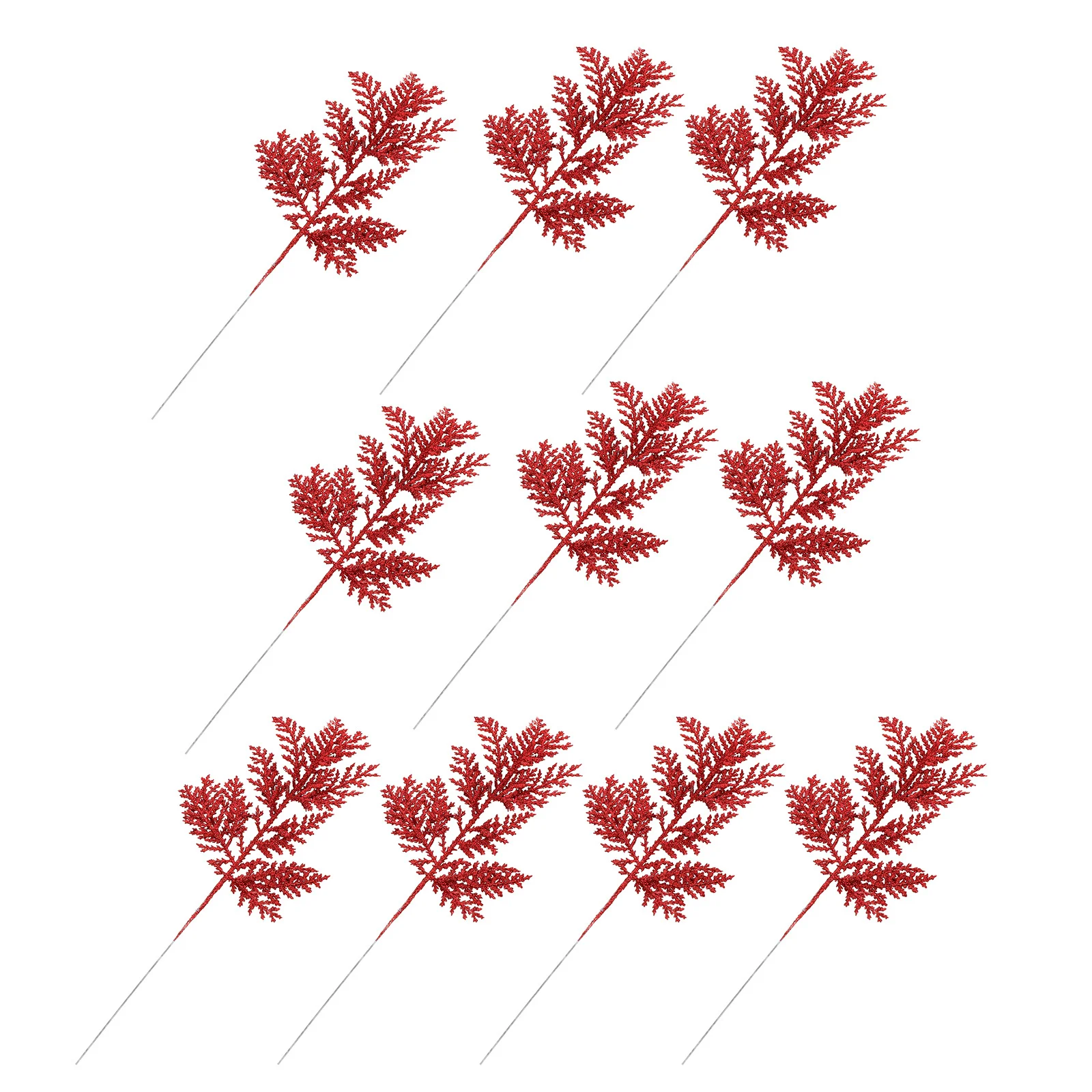 

10Pcs Xmas Leaves Ornament Lifelike Decorative Leaves for Christmas Wreath and Flower Arrangement Party Adornment