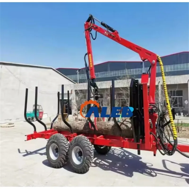 Customized Fully Automatic Tractor 10t Forestry Forwarder Timber Trailer