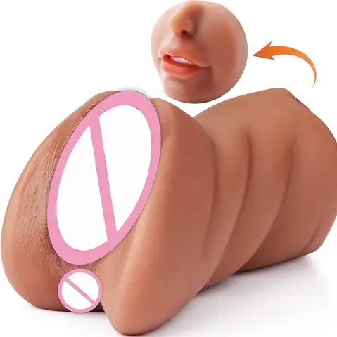 3D Flesh The Light Male Masturbation Artificial Vagina Ass mouth Silicone 3 In 1 Adult Sex Toy Sex Doll For Man Pocket Pussy Ass