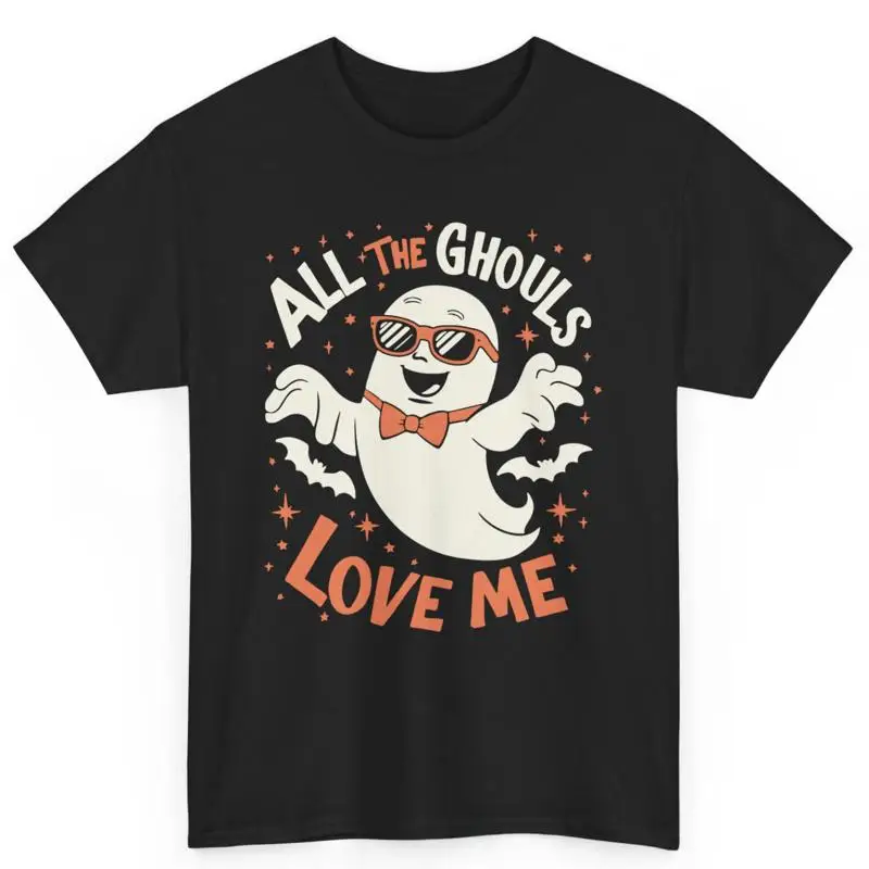 

Костюм призрака All The Ghouls Love Me, мужская хлопковая футболка на Хэллоуин
