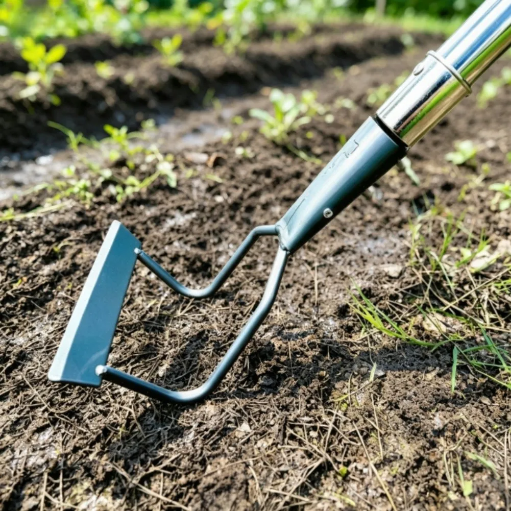 Rake Hoe Tool for Residential Gardeners Needing Grass Removal Soil Aeration and Bed Maintenance Without Complex Assembly