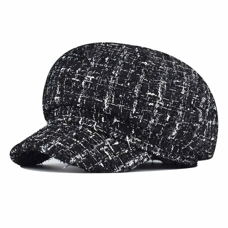 

Beret For Women Ins Korean Version Plaid Octagonal British Style Painter Versatile Chic Hat
